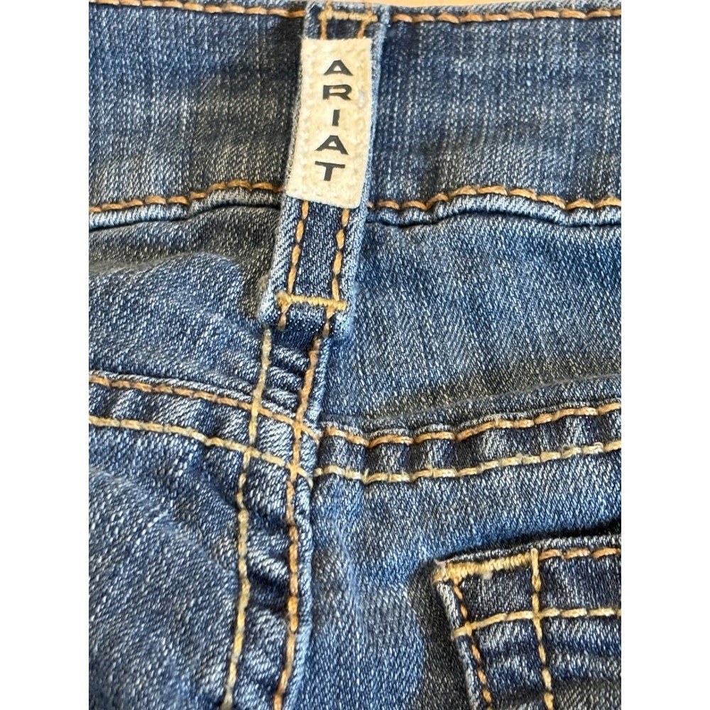 Ariat REAL Denim Perfect Rise Straight Leg Jeans Womens 25R Blue Medium Wash - Picture 9 of 14